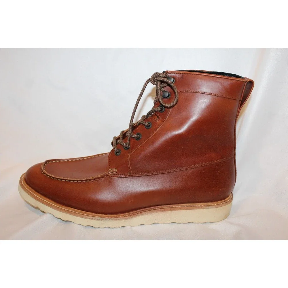 NISOLO‎ MEN'S EVERYDAY LACE UP LEATHER BOOTS BRANDY SZ 8 $280 NIB